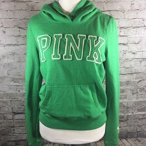 VS "Pink" hoodie.  Color is green.  Small